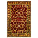 Hand-Knotted High-Quality Red and Gold Area Rug