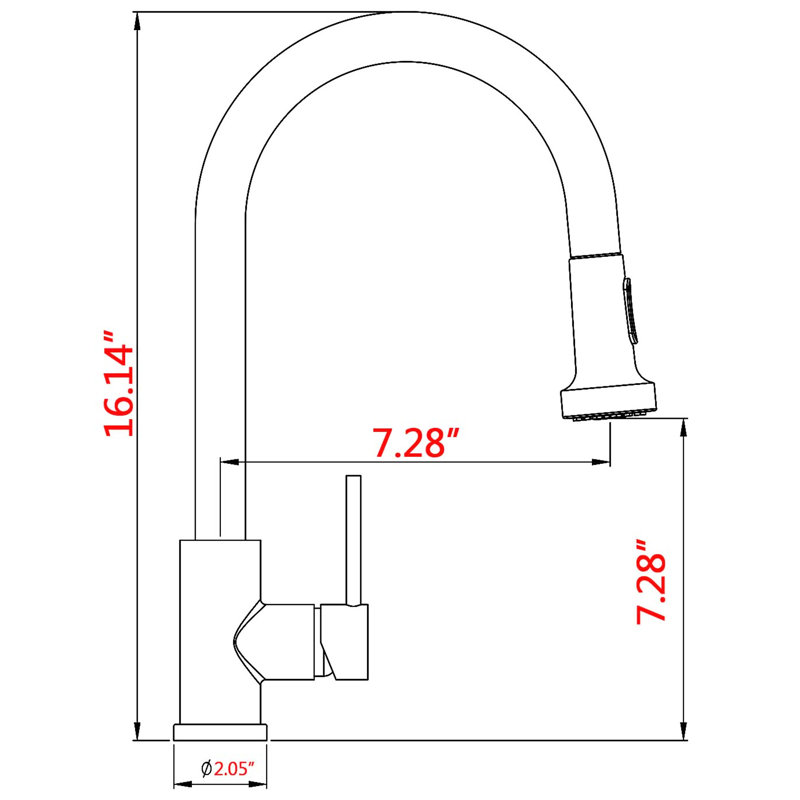 Robinet de cuisine en acier inoxydable avec tirette en nickel brossé - Scratch & Rust, Chrome chrome