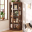 Vitrine d'angle de 70 pouces de haut avec portes vitrées, vitrine moderne à 4 étagères-1870865301