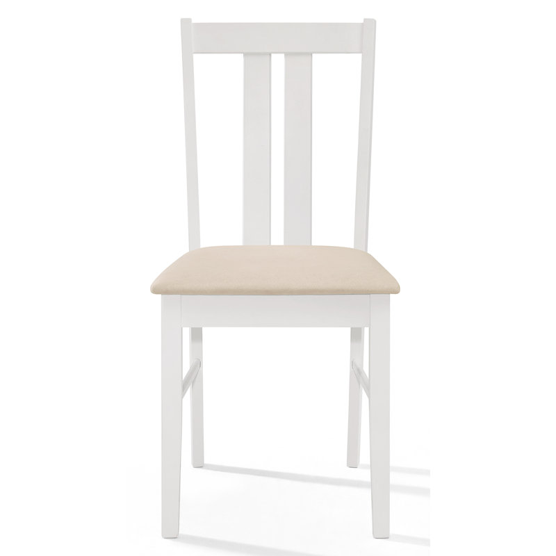 Ahwahnee 43cm H Fabric Upholstered Slat Back Side Chair, White