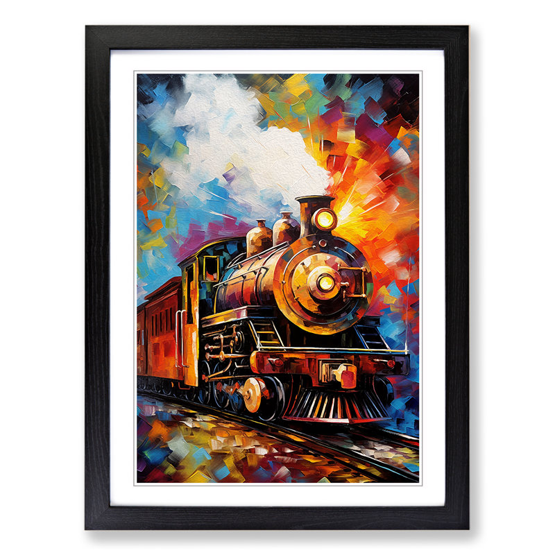 Train Abstract - Framed Print, Black , 34cm H x 25cm W x 2cm D