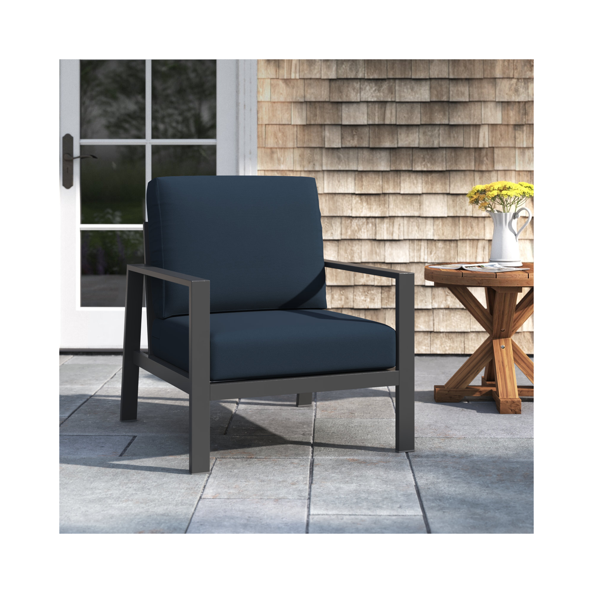 Townsend Patio Chair with Sunbrella Cushions, Canvas Navy Sunbrella® Canvas