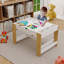 Table de jeu pour enfants 2 en 1 avec 7 compartiments de rangement, compatible avec le bloc de construction Lego, mobilier de jeu d'apprentissage moderne pour activités - blanc