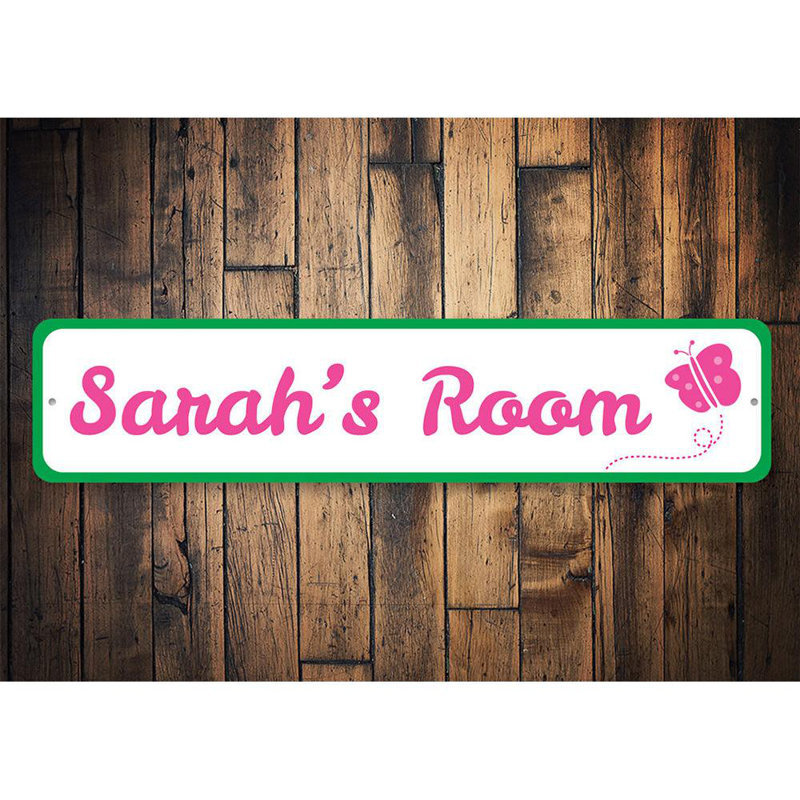 Plaque en métal pour chambre d'enfant, H 6 po x l 24 po x P 0,06 po