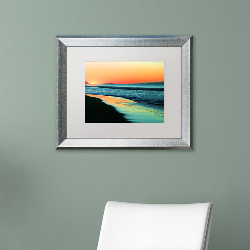 Sunrise Over Water Framed Canvas Wall Art