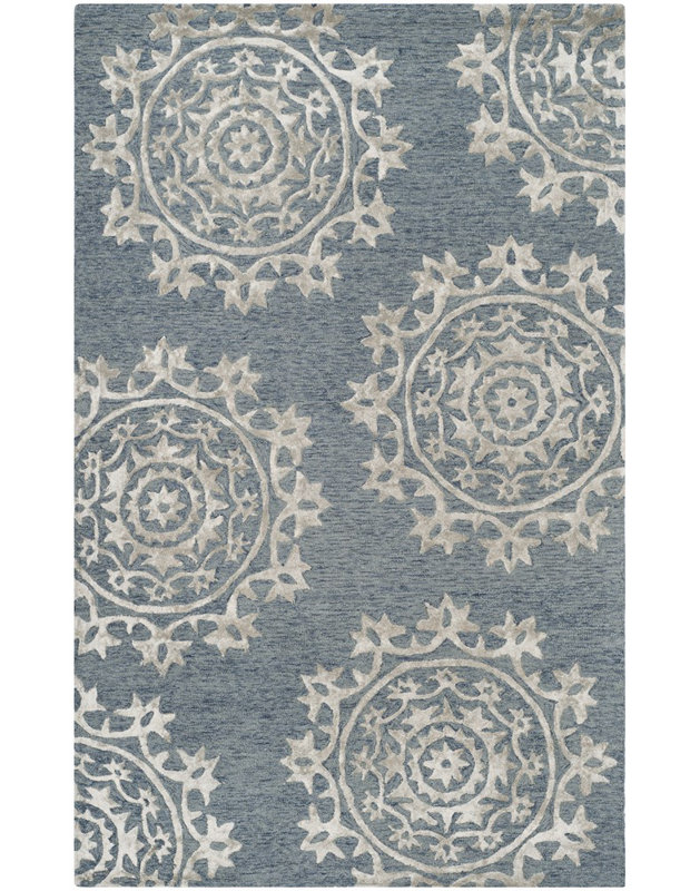 Tapis damassé en laine et viscose Rudra, Rectangle 2 pi x 3 pi