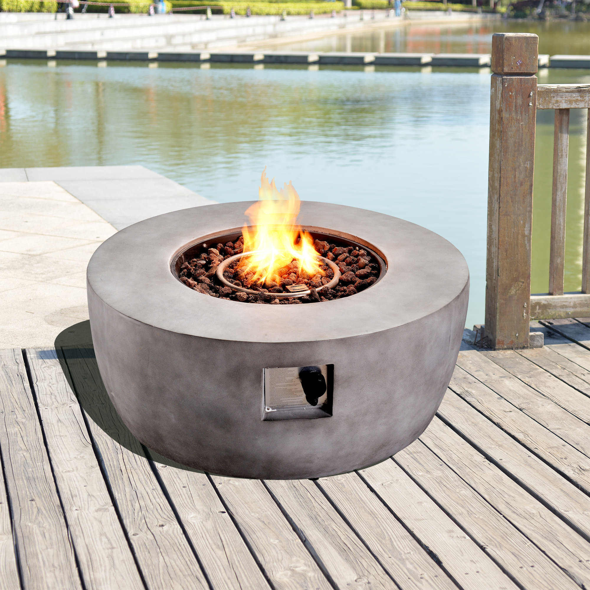 Teamson home Stone Propane Fire Pit & Reviews | Wayfair.co.uk