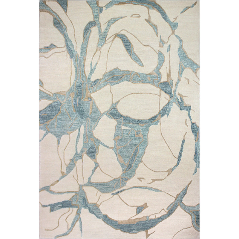 Tapis ivoire touffeté à la main Anjalie, Rectangle 3 pi 9 po x 5 pi 9 po