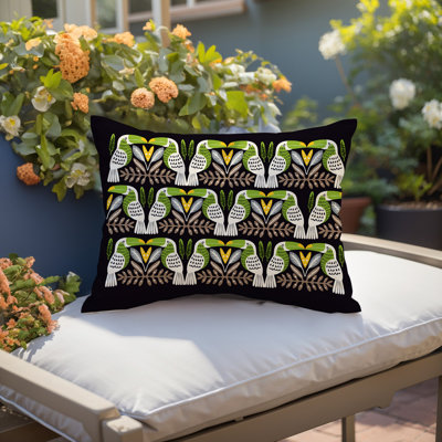 Oreiller rectangulaire intérieur / extérieur réversible Tuti Tucan