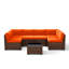 Ensemble de conversation modulaire d'extérieur en osier 7 pièces avec table de foyer d'extérieur Treyshun-554934442-574035239