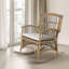 Chaise berçante d'intérieur en bois de manguier et en rotin avec coussin blanc Swayze-1469279528