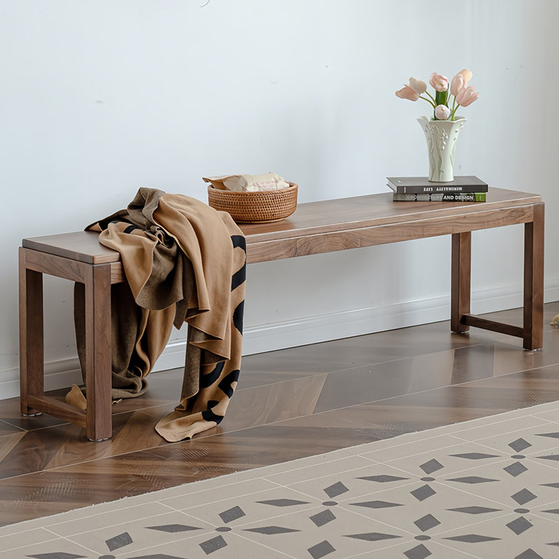 Banc en bois massif, H 17,71 po x l 62,99 po x P 12,59 po