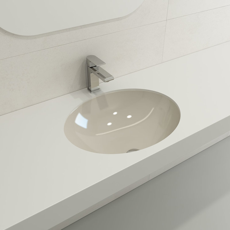Parma 22.4'' L Bathroom Sink, Biscuit