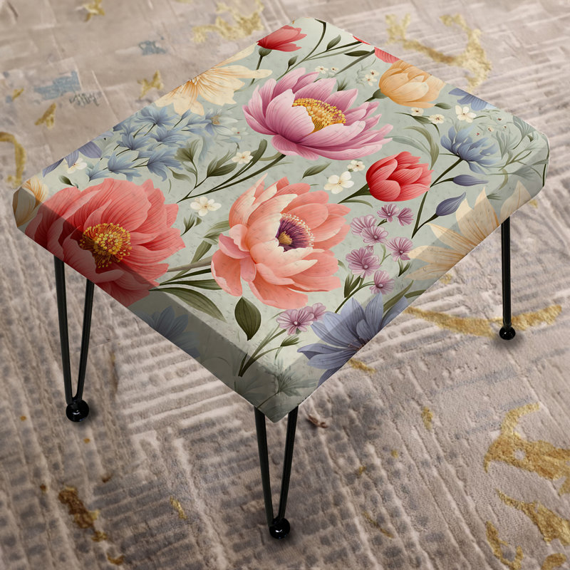Pastel Garden Floral Happiness - Floral Rectangle Ottoman