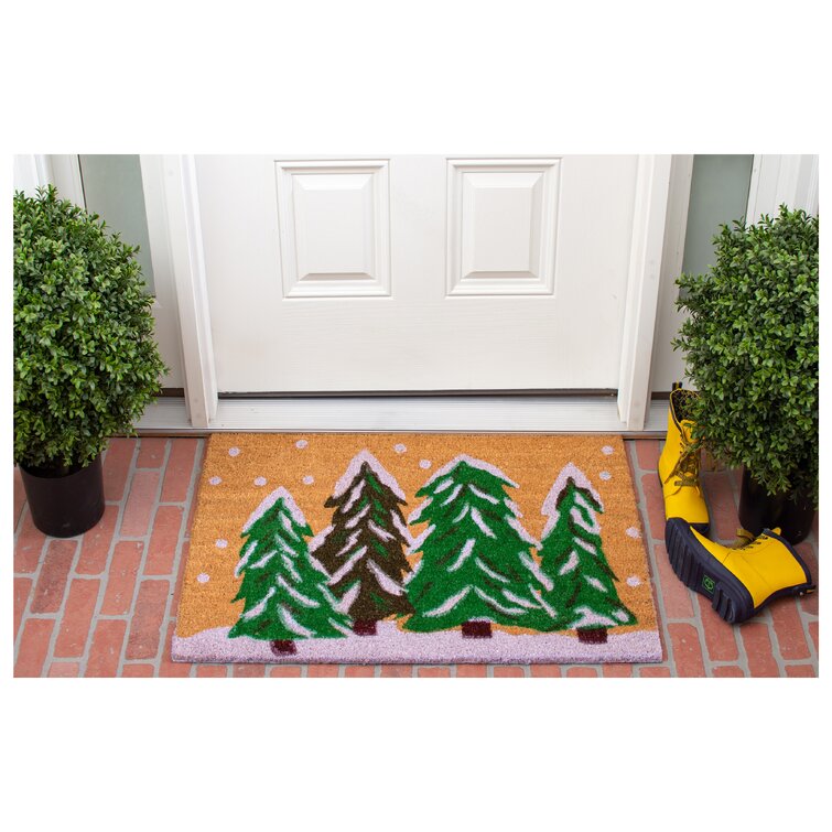 Evergreen Enterprises, Inc Winter Christmas Snowman Welcome Sassafras  Switch 22 in. x 10 in. Non-Slip Outdoor Door Mat & Reviews