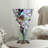 13.5"H Tiffany-Style Floral Vase Stained Glass Hurricane Table Lamp