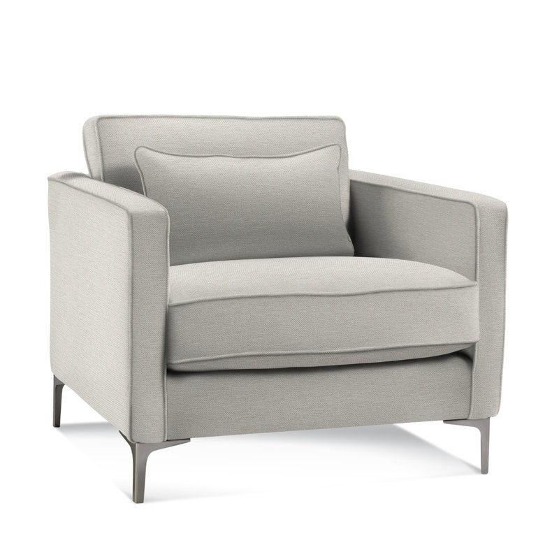 Boucle Cotton Chair, White Performance Fabric Polypropylene/Olefin