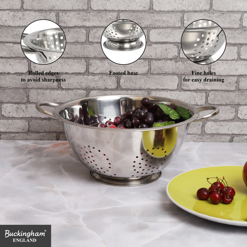 Buckingham Stainless Steel Deep Colander Strainer, 29 cm