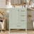 24.8" Modern Compact Bathroom Vanity with Ceramic Sink For Space-Saving Storage - Green-1111321746