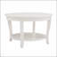 Table basse ronde traditionnelle avec tablette de rangement ouverte, conception en bois à 2 niveaux pour les petits espaces et l'esthétique moderne