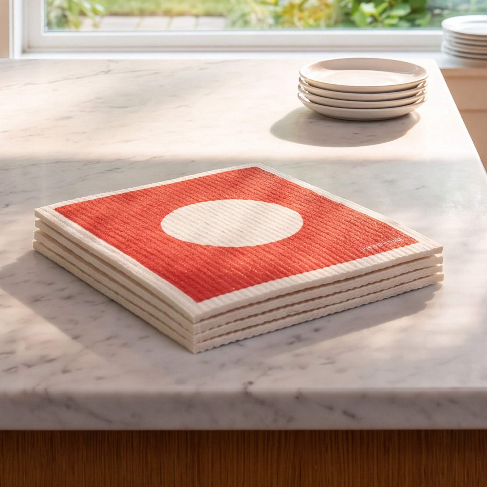 Cotton Dish Cloth Kitchen Towel, Red