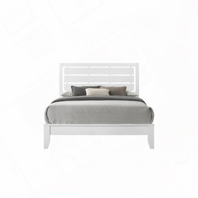 Queen Size White Finish Panel Bed