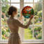7.8"H Autumn Landscape Stained Glass Window Panel-604035677