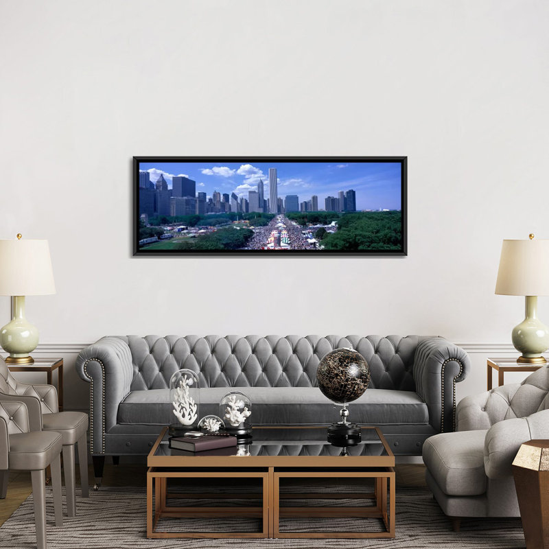 Goût panoramique de chicago, chicago, reproduction de photo sur toile tendue, H 16 po x l 48 po x P 1,5 po