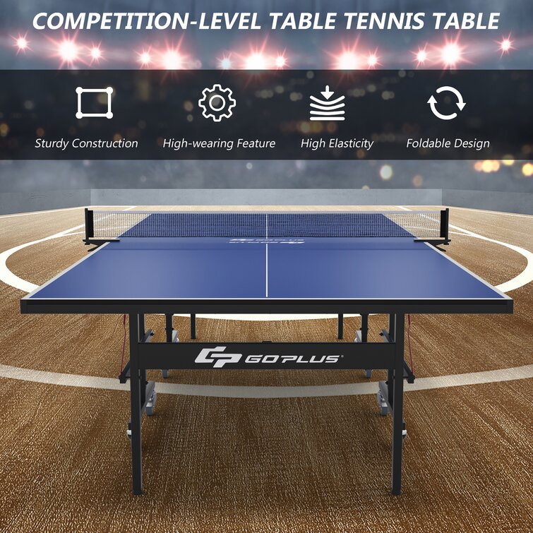 COSTWAY Mesa Ping Pong Plegable Tenis de Mesa con Red 152,4 x 76,2 x