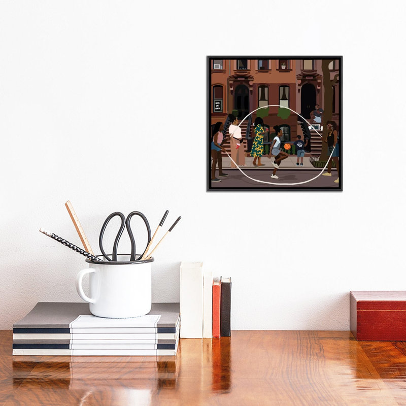 " Juneteenth " by Artpce, 26" H x 26" W, Floater Framed Canvas, Black