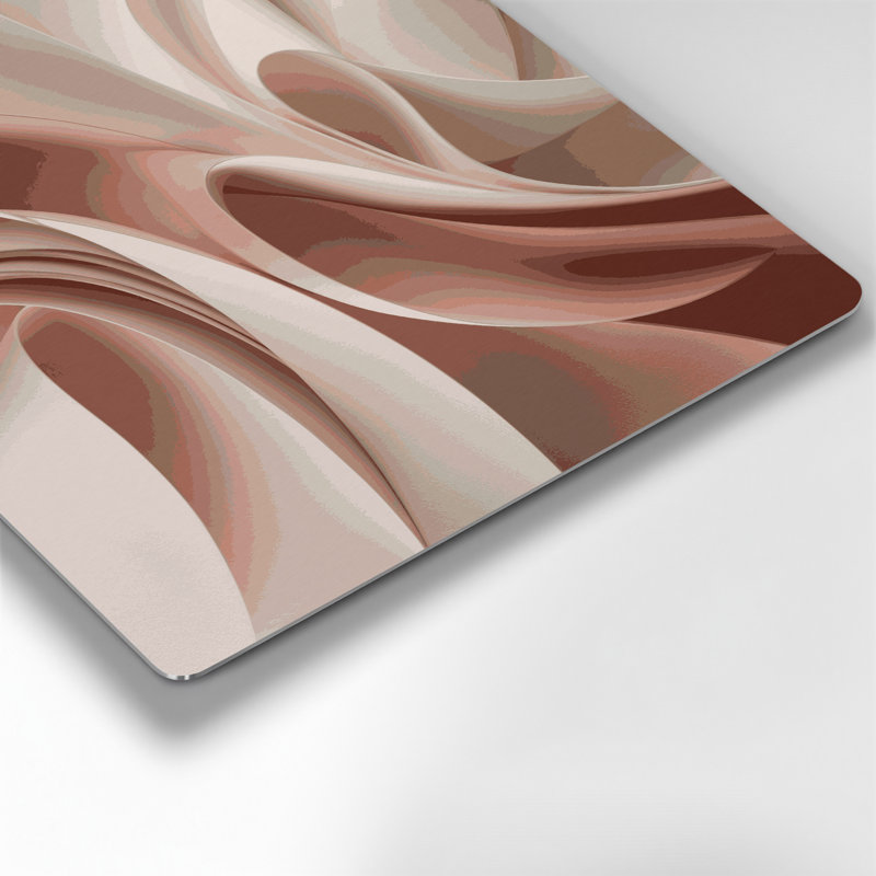 Gradient abstrait 76, art mural en métal beige, H 12 po x l 12 po