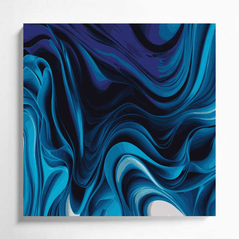 Art mural sur toile dégradé abstrait bleu 47, H 8 po x l 8 po