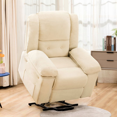 Power Lift Recliner for Elderly and Adults, Electric Recliners with Massage & Heat, Reclining Chairs with Side Pockets Suitable for Living Room -  COMHOMA, wayï¼usï¼-H7185-BE