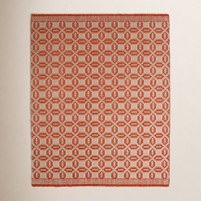 Rust Hand-Woven Geometric Rug