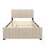 Lit plateforme double en velours avec lit gigogne