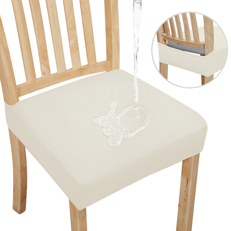 Ensemble de 4 housses de siège imperméables à 100% pour chaises de salle à manger, housses extensibles de protection pour chaises de salle à manger, ivoire