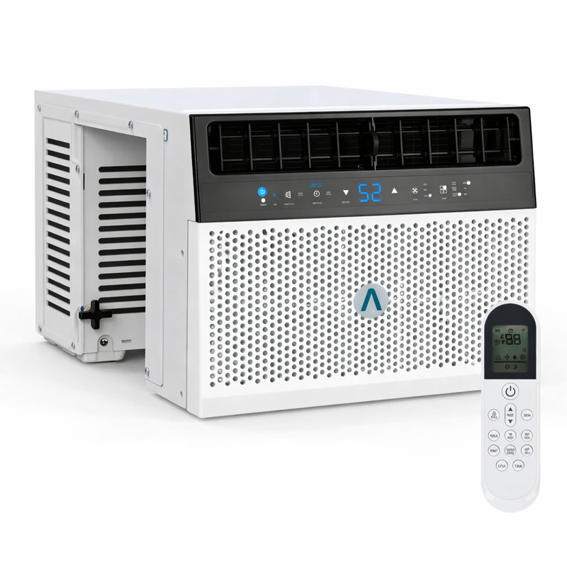 Climatiseur de fenêtre en U de 8 000 BTU, ultra silencieux, refroidit jusqu'à 350 pieds carrés, flexibilité de fenêtre ouverte, télécommande incluse, idéal pour la chambre à coucher et le salon