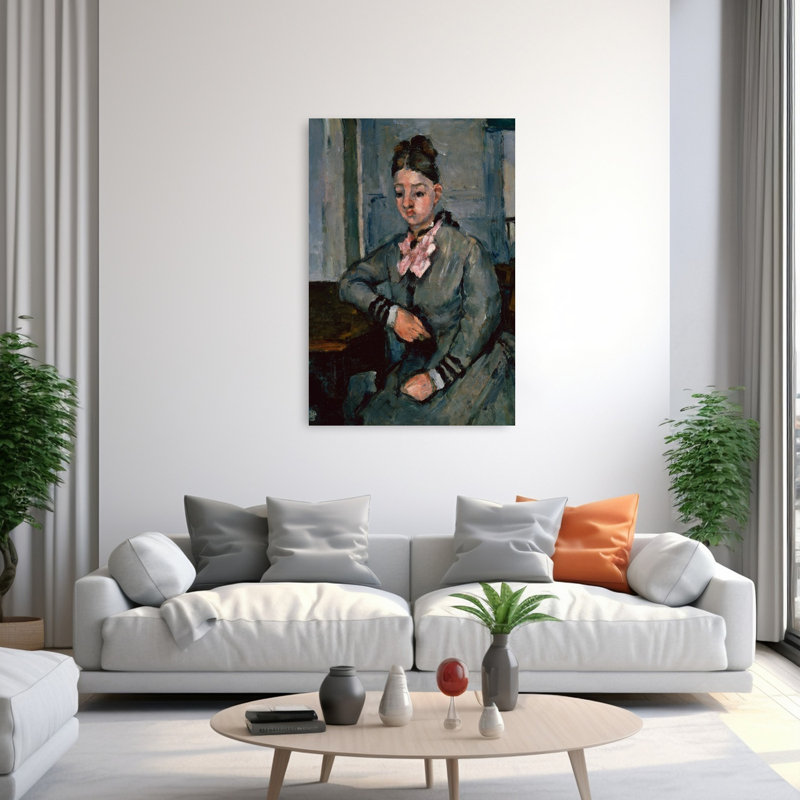 Madame Cézanne appuyée sur une table, vers 1873. Estampe d'art mural abstraite impressionniste contemporaine.