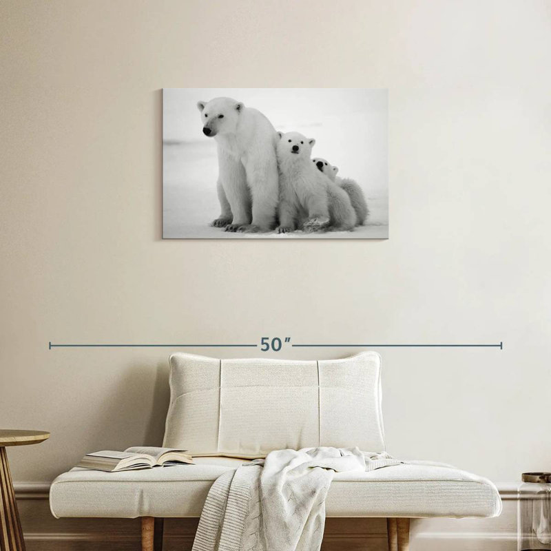 Famille d'ours polaires Brampt, H 20 po x l 30 po