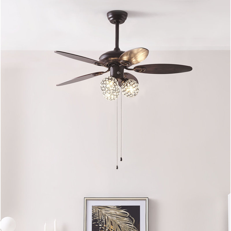 Thack 104cm Ceiling Fan with Light Kit, Dark Brown