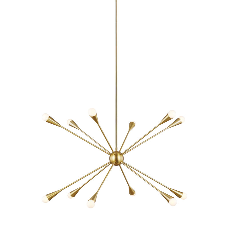 Jax 12 - Light Chandelier, Burnished Brass
