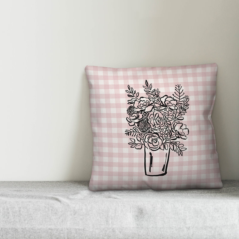 Coussin Floral, H 16 po x l 16 po