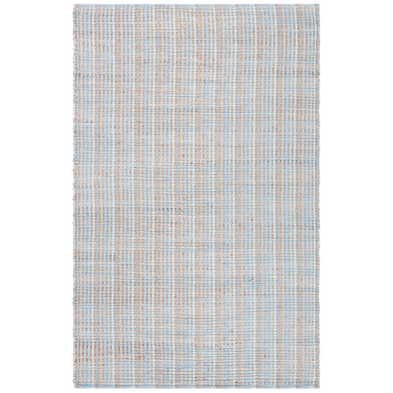 Tapis rayé en jute / coton tissé à la main Doleman, Rectangle 3 pi x 5 pi