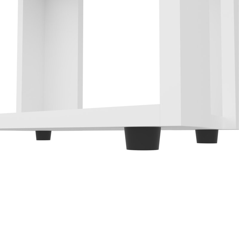 Bibliothèque Modoc en mélamine avec rangement ouvert, blanc, Blanc