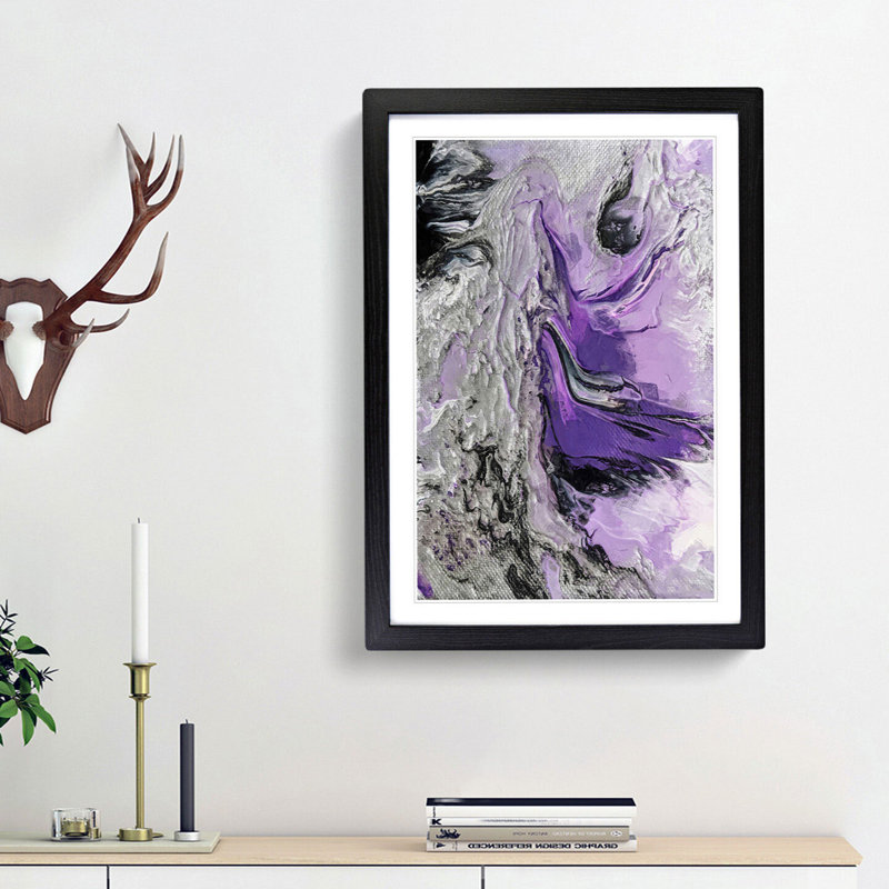 For an Angel in Abstract - Picture Frame Graphic Art Print, 36cm H x 27cm W x 2cm D, Black Framed