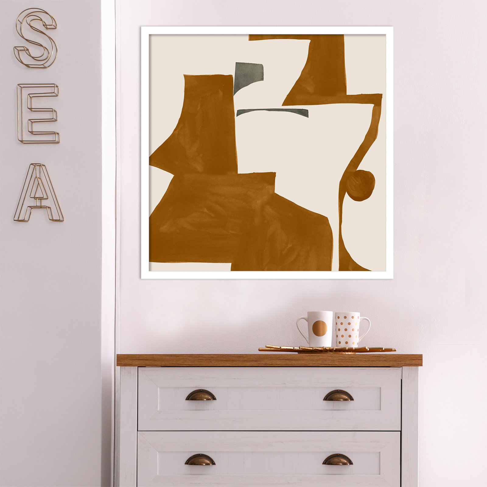 Forecast I Print by Sozi, White, 25" H x 25" W x 1" D