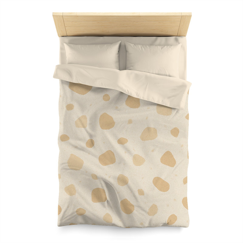 Microfiber Duvet Cover Boho Style, Design 39, Cream, Twin Duvet Cover