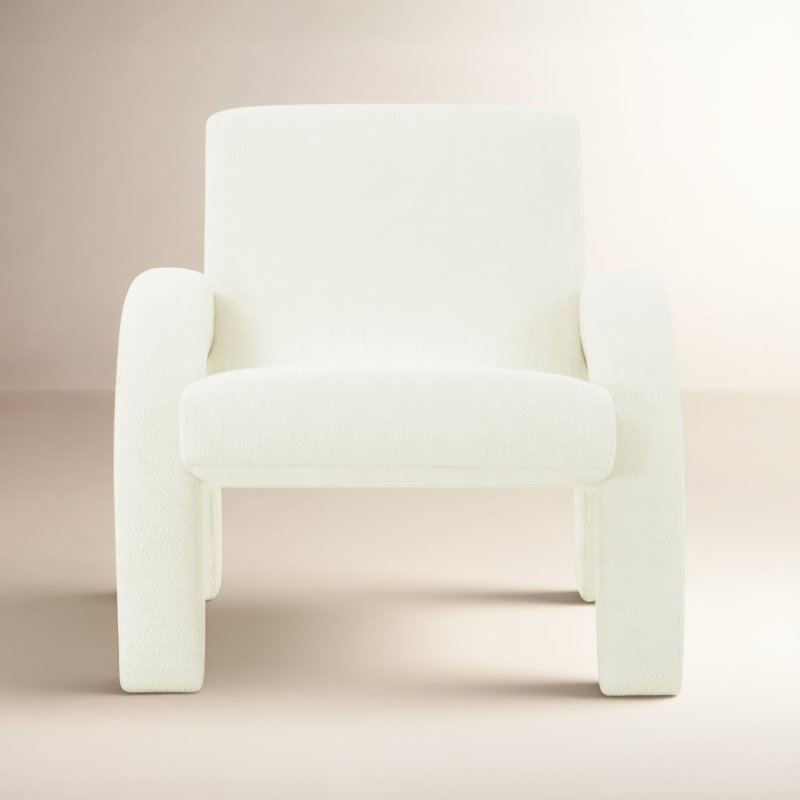 Isle Upholstered Armchair, Ivory Polyester Blend
