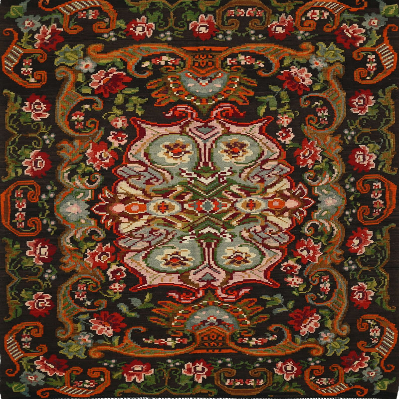 Floral Indoor Rug, Round 3'