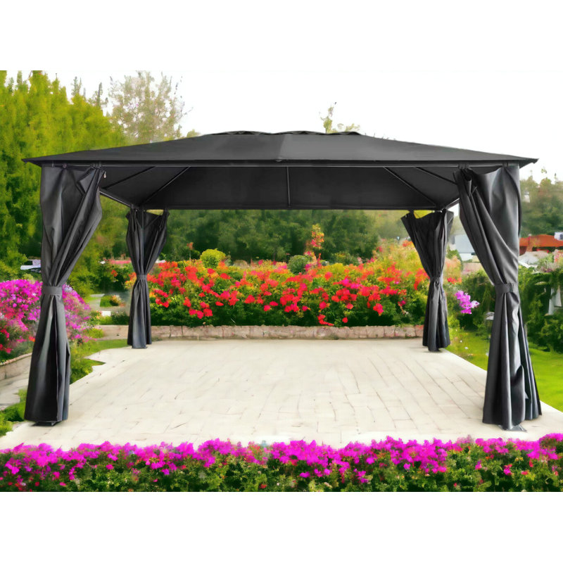 Titan 3Mx3m Galvanised Steel Gazebo Grey Complete, 250cm H x 300cm W x 300cm D